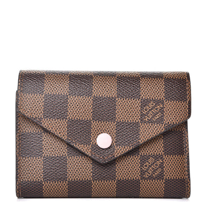 Louis Vuitton Damier Ebene Victorine Wallet Rose Ballerine 1 of 8