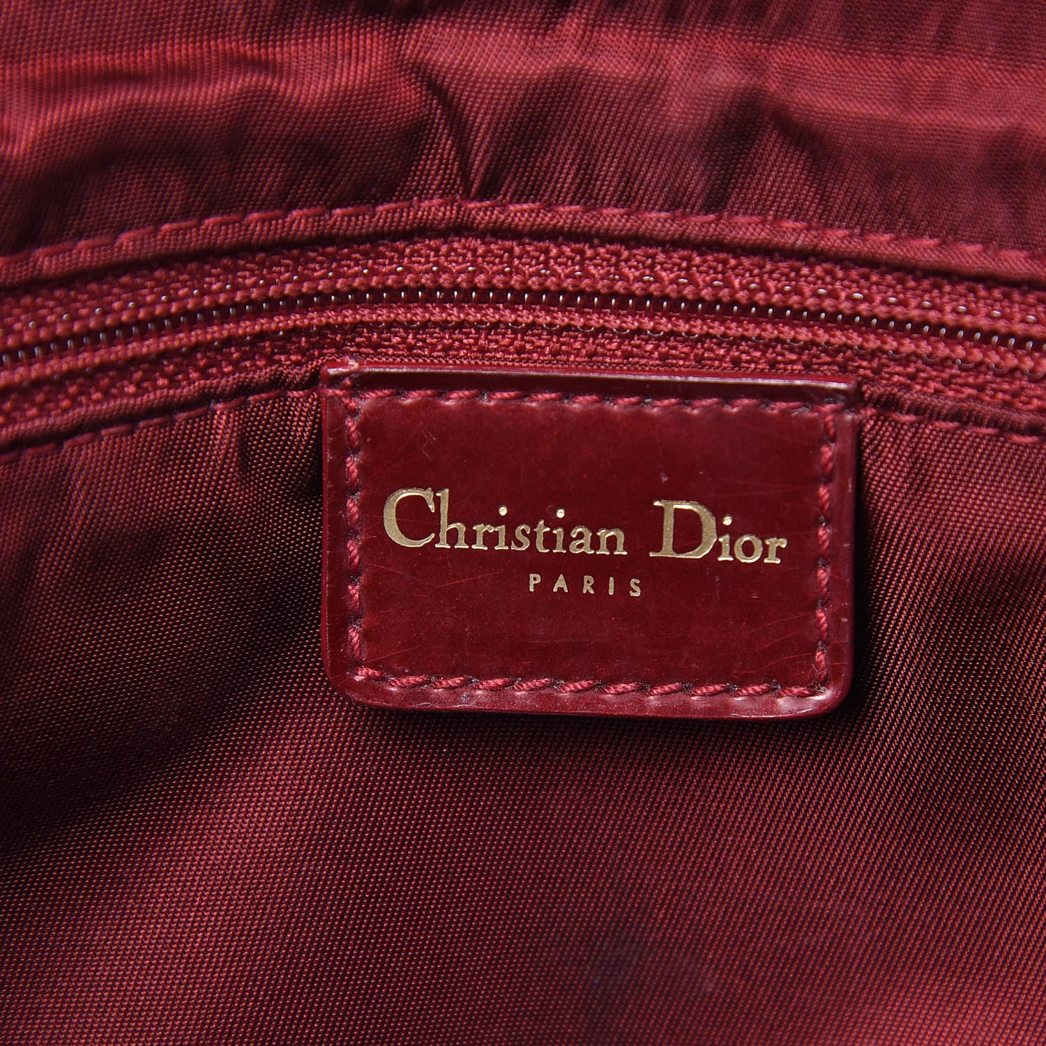 Christian Dior Patent Trotter Maris Pearl Shoulder Bag Dark Red 6 of 11