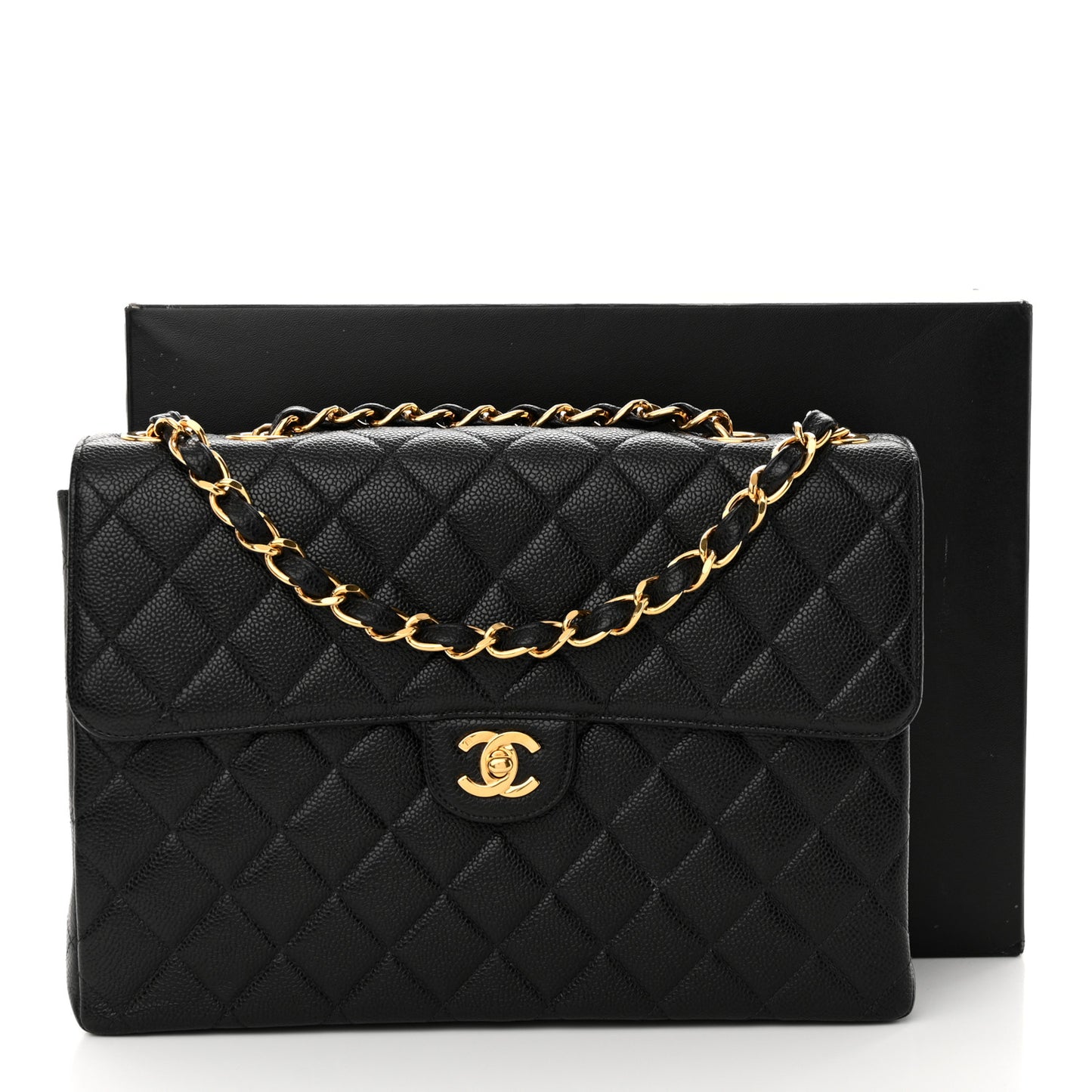 Caviar Jumbo Single Flap Black