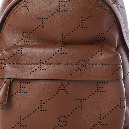 Stella McCartney Eco Alter Nappa Perforated Logo Mini Backpack Brown 8 of 11