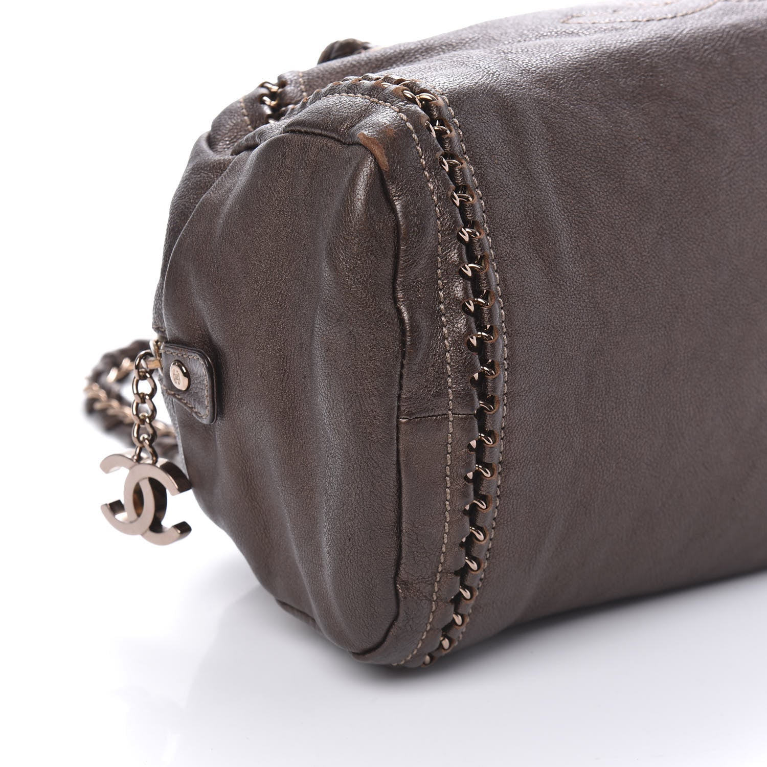 Chanel Goatskin Medium Luxe Ligne Bowler Brown 6 of 12