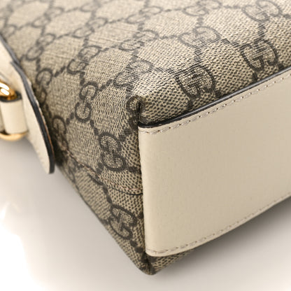 Gucci GG Supreme Monogram Textured Dollar Calfskin Web Small Ophidia Dome Shoulder Bag Beige Ebony Mystic White 8 of 9