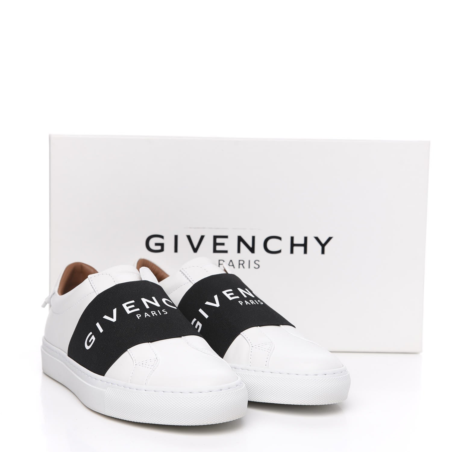 Givenchy Calfskin Band Logo Womens Urban Street Sneakers 37 White Black 9 of 9