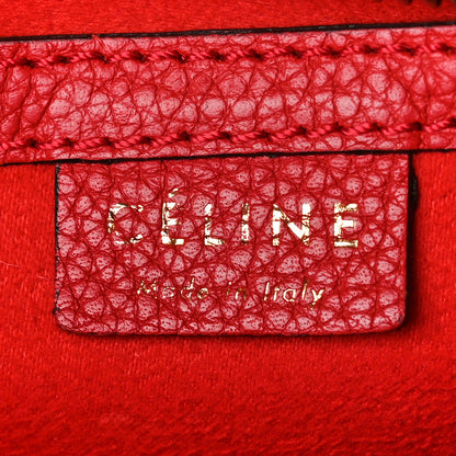 Celine Drummed Calfskin Nano Luggage Coquelicot 6 of 10