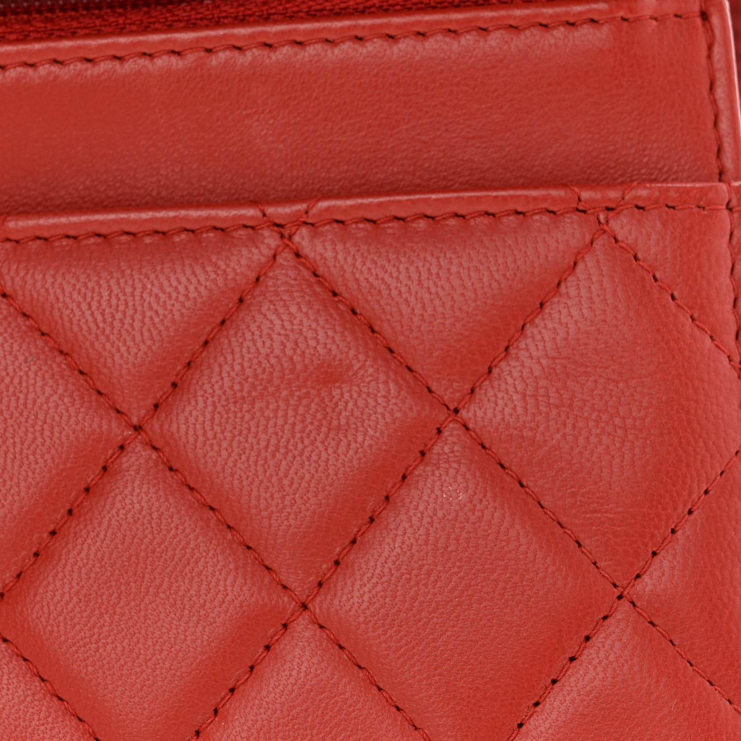 Chanel Lambskin Quilted Trendy CC Wallet On Chain WOC Red 15 of 15