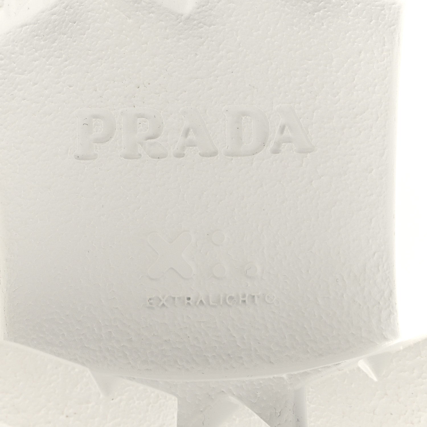 Prada Spazzolato Rois Re-Nylon Metal Triangle Logo Monolith Pouch Pocket 55mm Boots 40 White 8 of 13