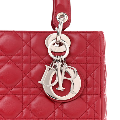 Christian Dior Lambskin Cannage Medium Lady Dior Red 8 of 12