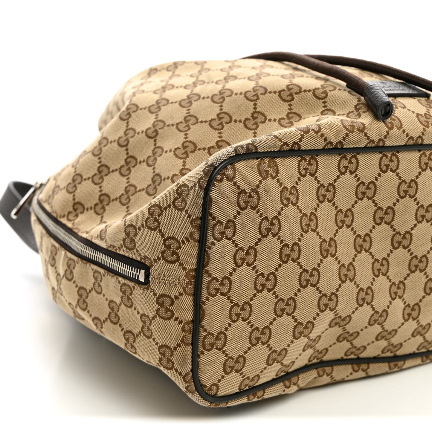 Monogram Dollar Calfskin O Drawstring Backpack Beige Ebony Testa di Moro Dark Chocolate