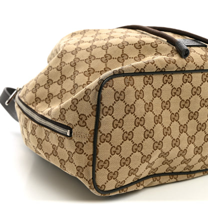 Gucci Monogram Dollar Calfskin O Drawstring Backpack Beige Ebony Testa di Moro Dark Chocolate 9 of 10