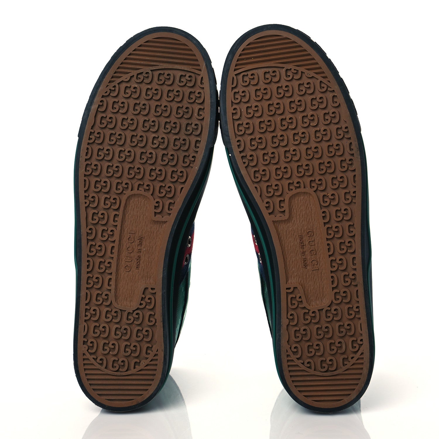 Gucci Econyl Nylon Web Monogram Off The Grid Mens 1977 Tennis High Top Sneakers 10.5 Scrabble Green Black 5 of 7