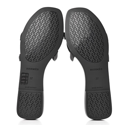 Hermes Rubber Aloha Sandals 37 Black 5 of 8