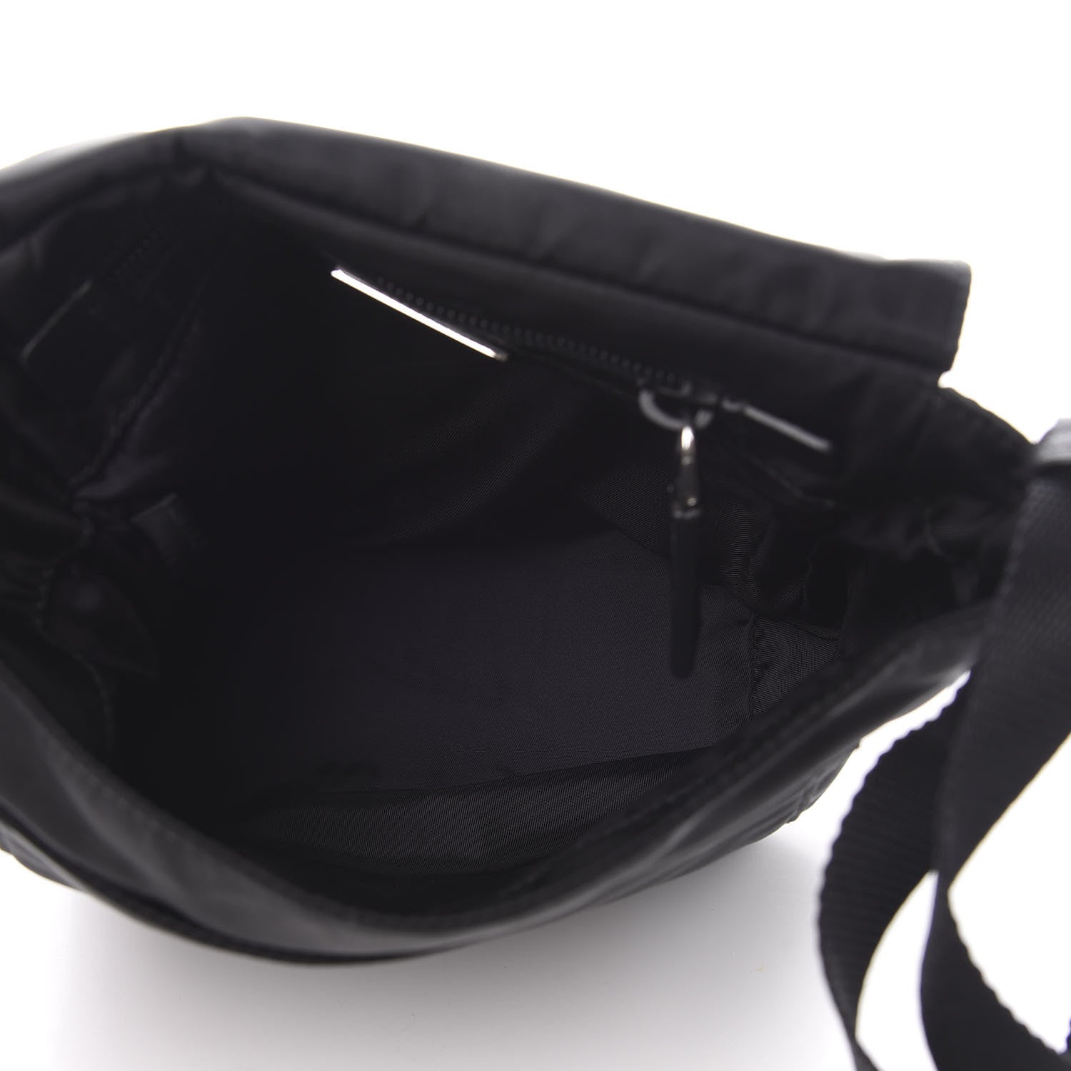 Prada Tessuto Nylon Saffiano Racing Logo Flat Messenger Bag Black 5 of 11