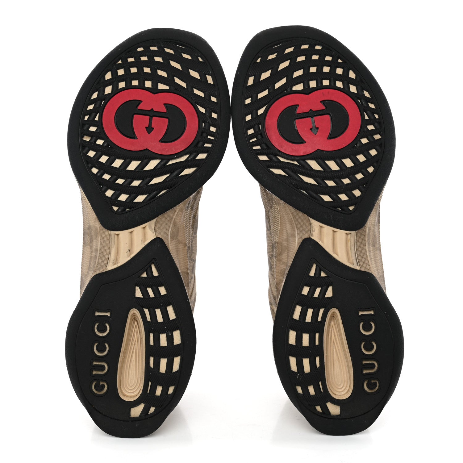 Gucci Ultralight Plume Calfskin Monogram Printed Mens Gucci Run Sneakers 11.5 Beige Ebony 6 of 11