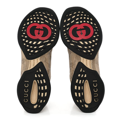 Gucci Ultralight Plume Calfskin Monogram Printed Mens Gucci Run Sneakers 11.5 Beige Ebony 6 of 11