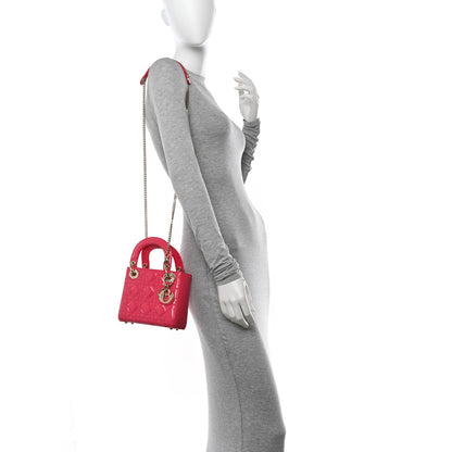 Christian Dior Patent Cannage Mini Lady Dior Pink 2 of 9