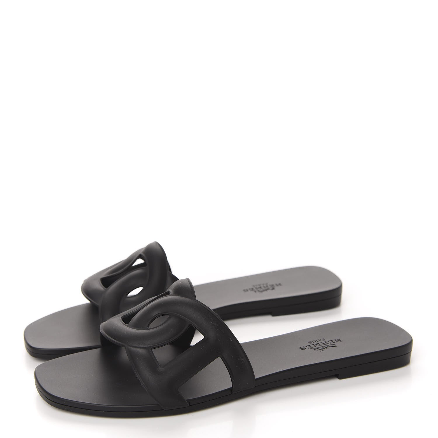 Hermes Rubber Aloha Sandals 37 Black 3 of 10
