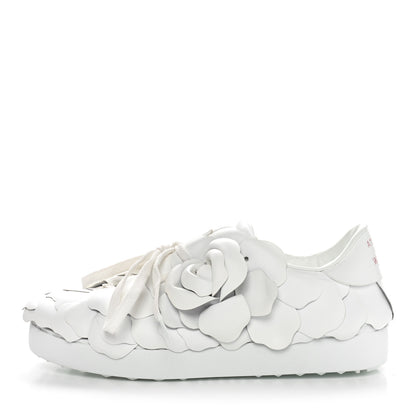 Valentino Garavani Calfskin Atelier 03 Rose Edition Sneakers 37.5 White 1 of 9