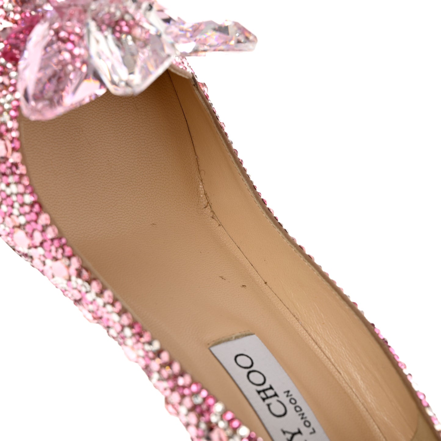 Suede Crystal Alia Pumps 39.5 Rose Mix