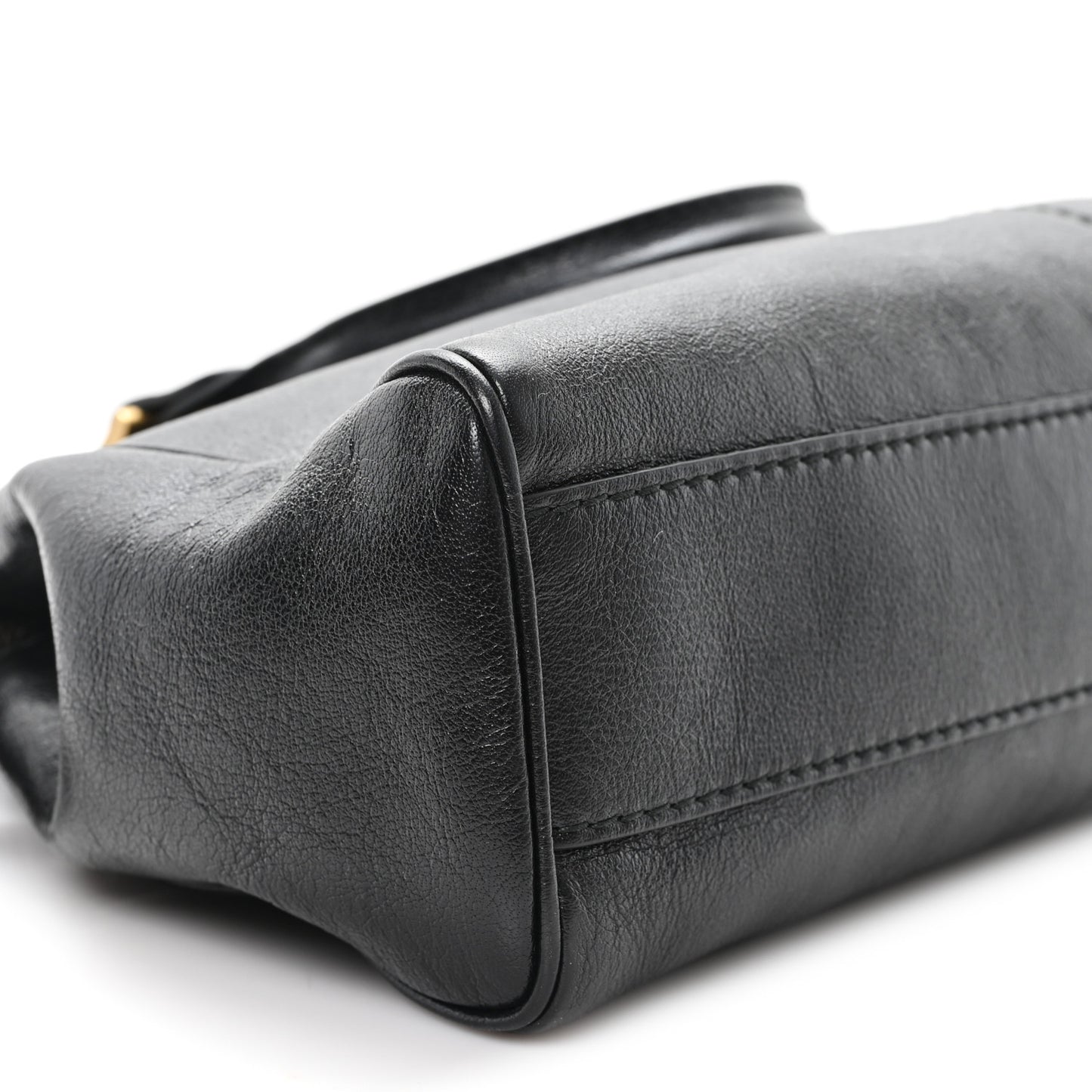 Calfskin Medium Re(Belle) Top Handle Bag Black