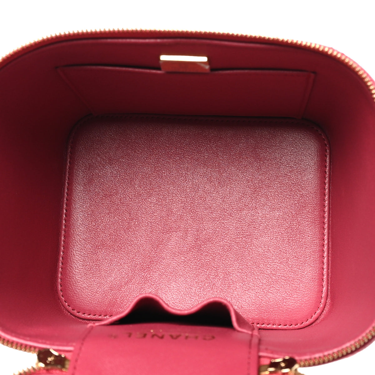 Chanel Caviar Quilted Small Top Handle Vanity Case With Chain Dark Pink 4 of 10