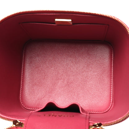 Chanel Caviar Quilted Small Top Handle Vanity Case With Chain Dark Pink 4 of 10