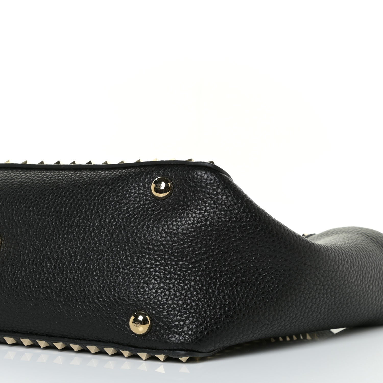 Valentino Garavani Pebbled Calfskin Medium Rockstud Tote Black 6 of 11