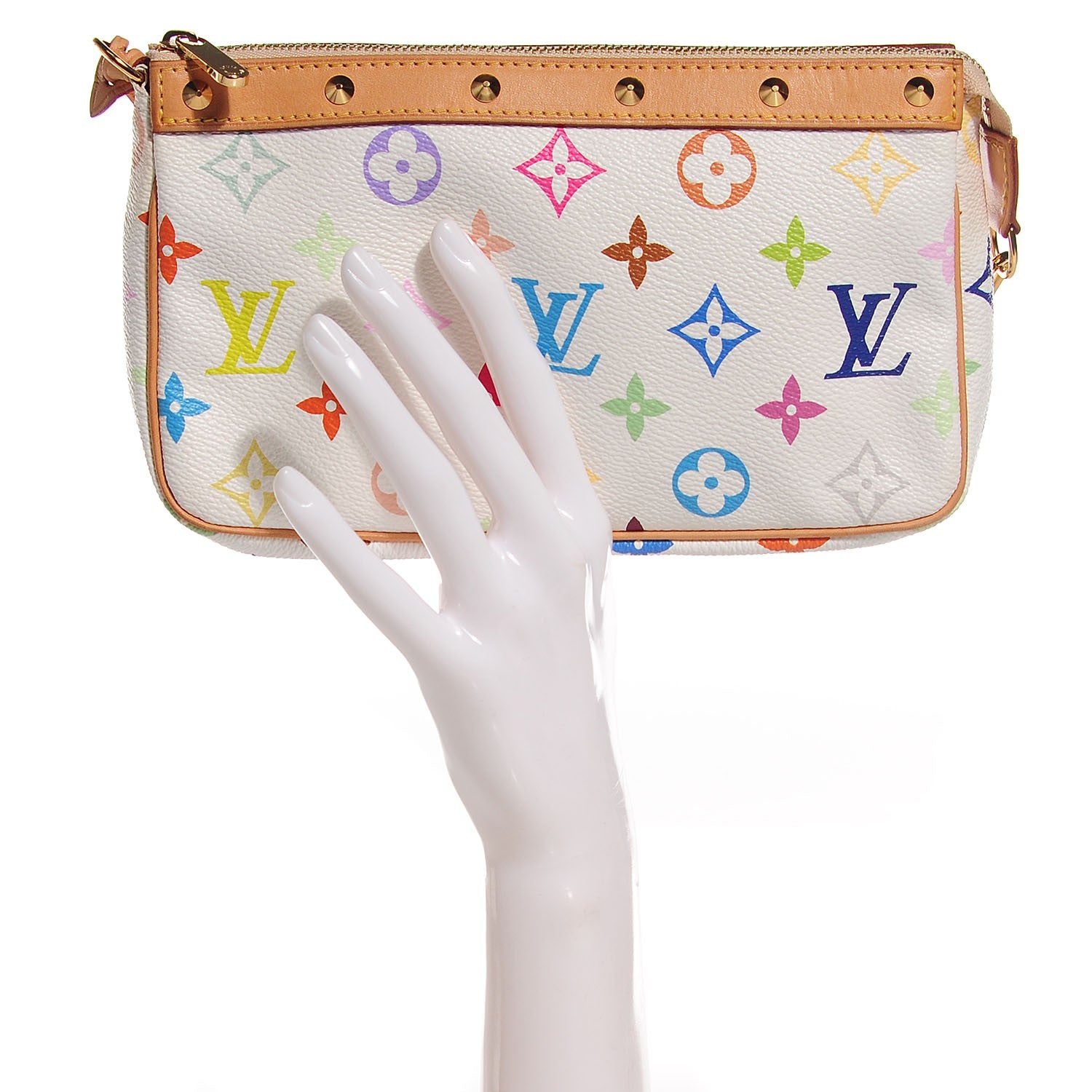 Louis Vuitton Monogram Multicolor Pochette Accessories White 2 of 8