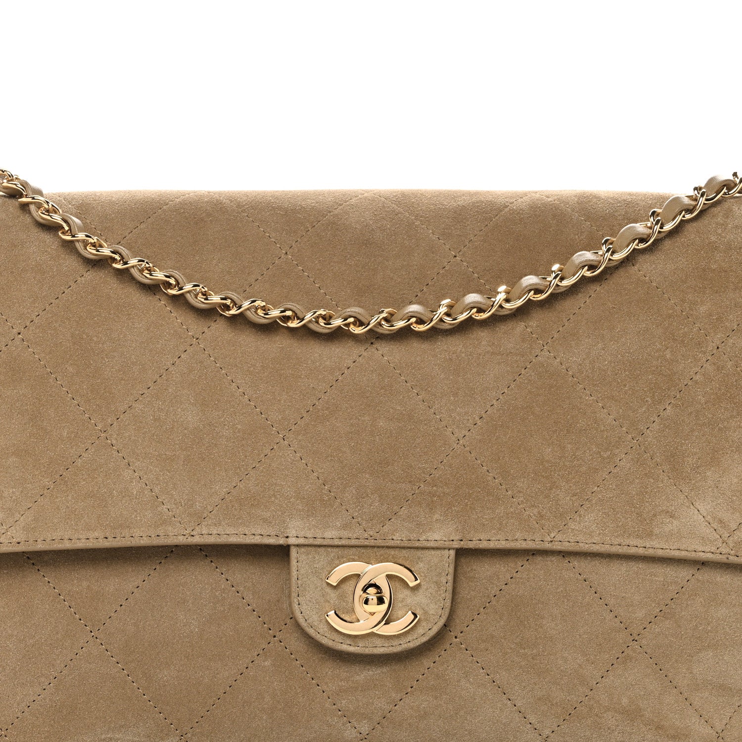 Chanel Suede Calfskin Souplissimo Maxi Flap Dark Beige 8 of 10