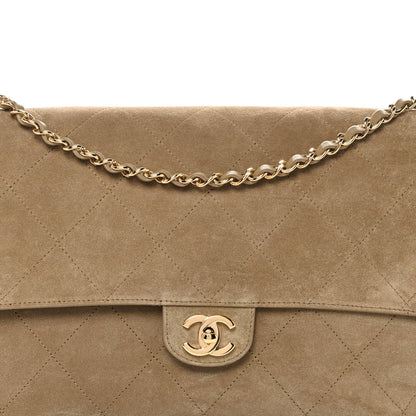 Chanel Suede Calfskin Souplissimo Maxi Flap Dark Beige 8 of 10