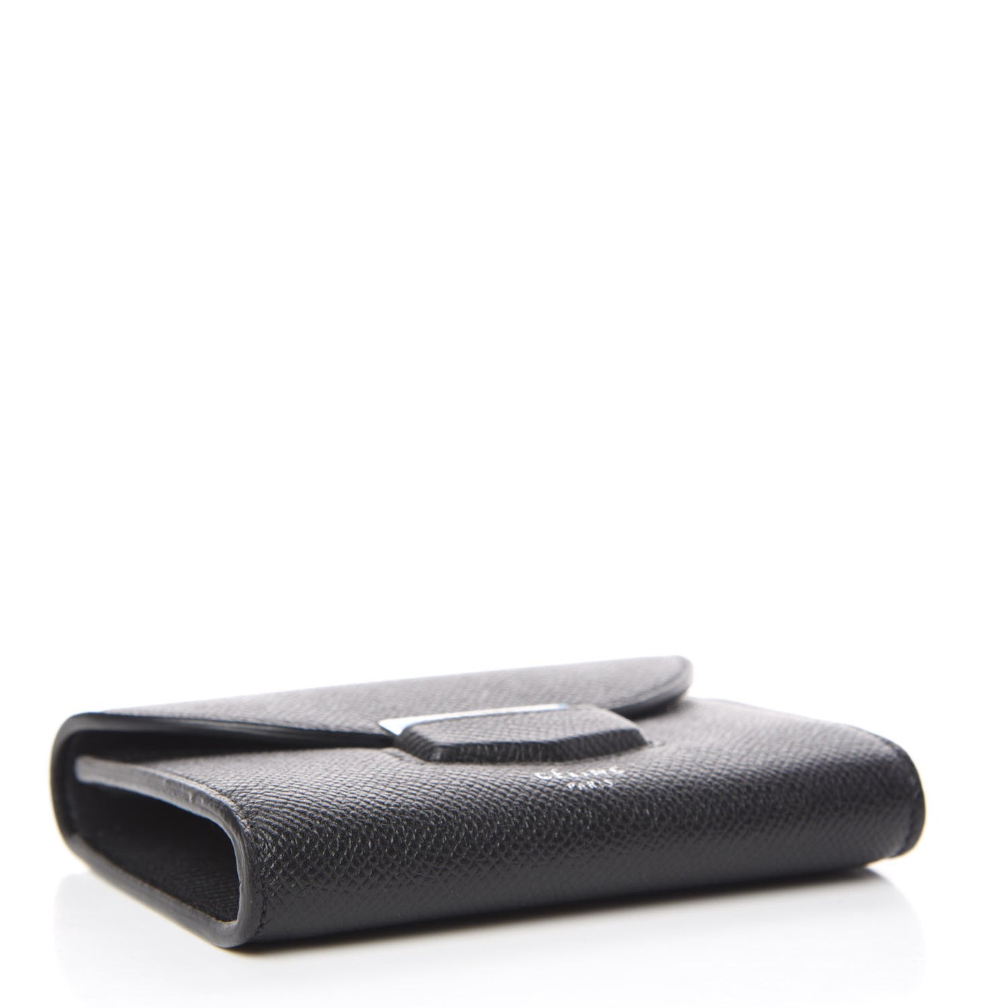 Grained Calfskin Small Trotteur Multifunction Flap Wallet Black