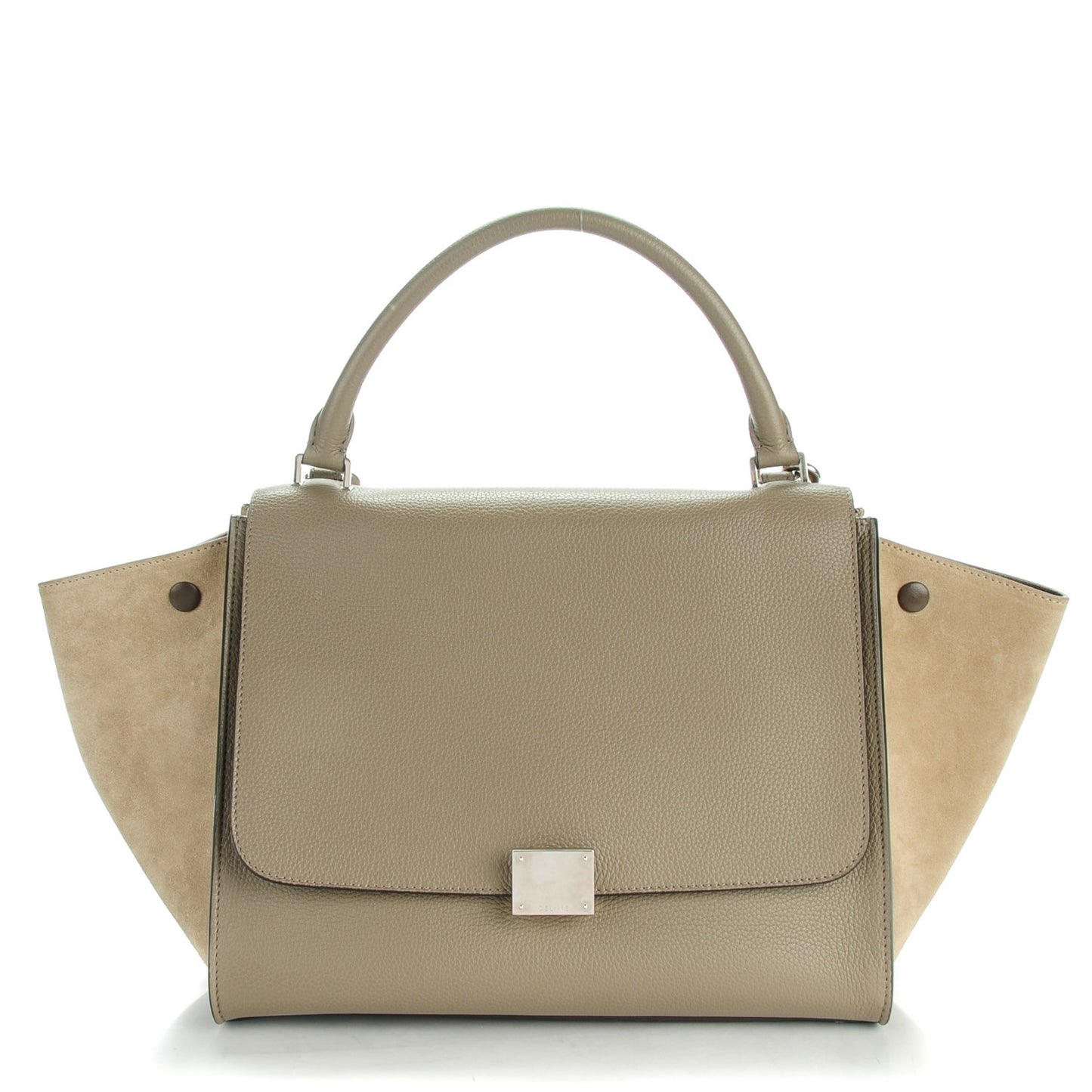 Drummed Calfskin Suede Medium Trapeze Souris