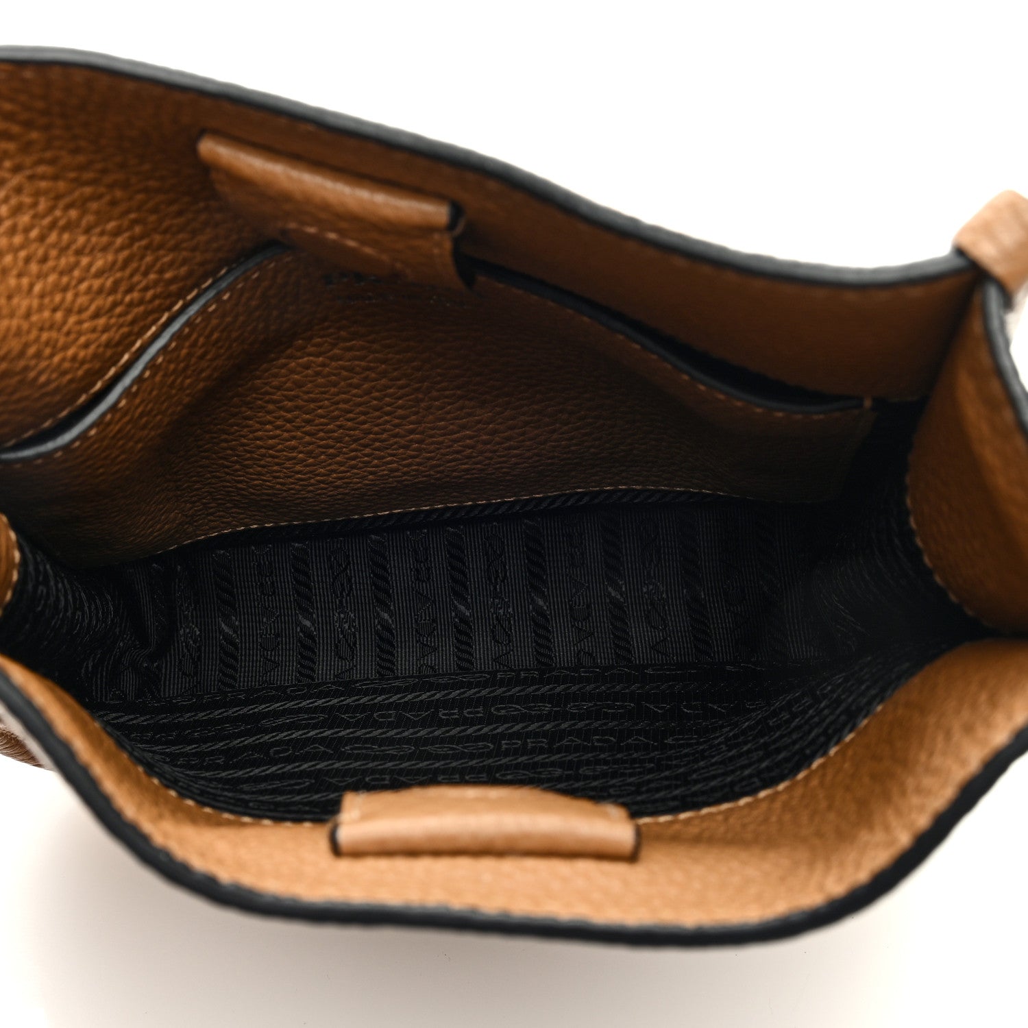 Prada Vitello Daino Soft Mini Hobo Messenger Bag Caramel 5 of 9