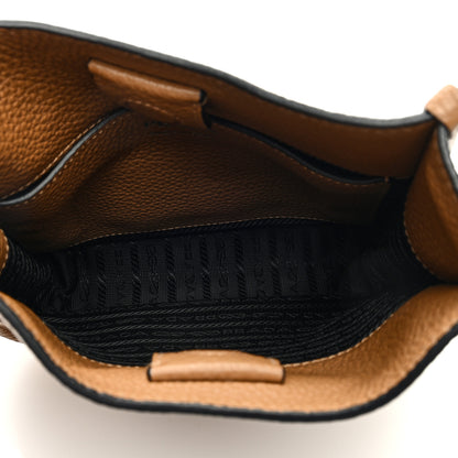 Prada Vitello Daino Soft Mini Hobo Messenger Bag Caramel 5 of 9
