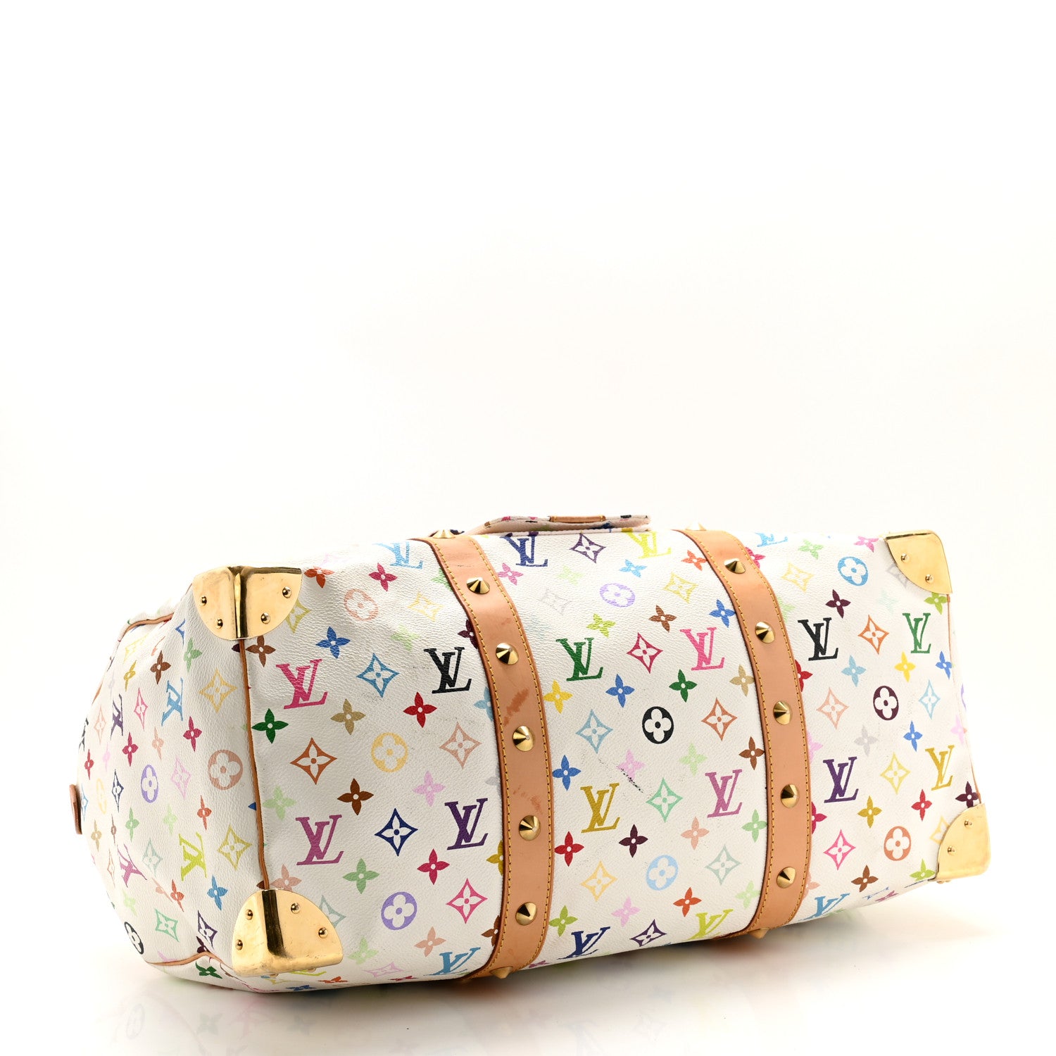 Louis Vuitton Monogram Multicolor Keepall 45 White 3 of 12