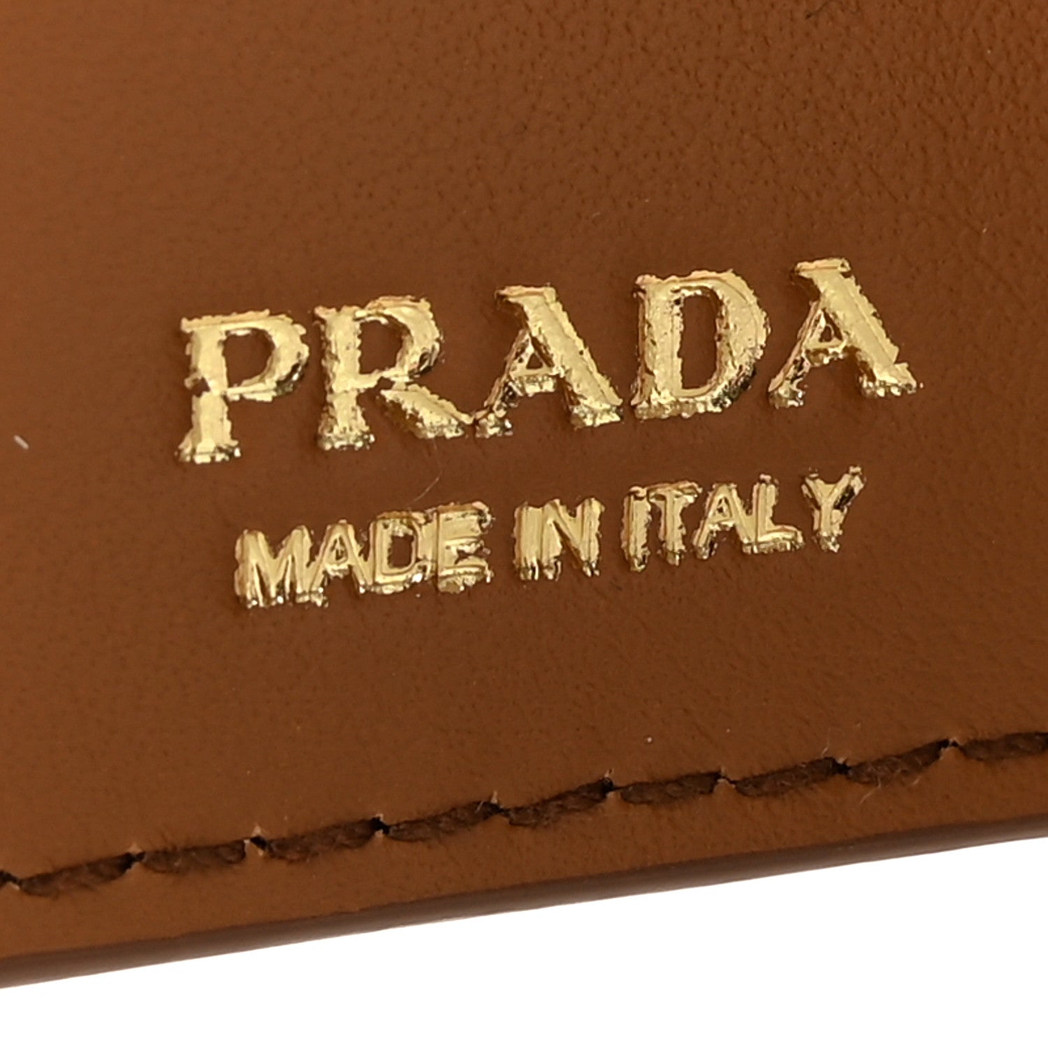 Prada Vitello Daino Triangle Small Wallet Caramel 6 of 7