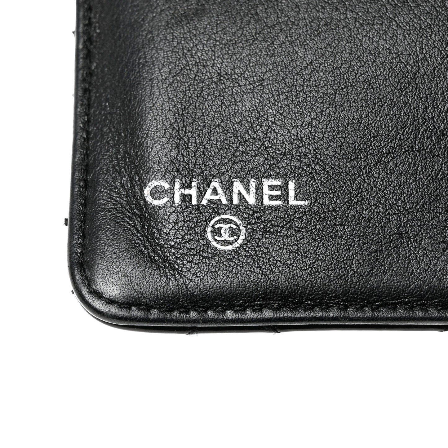 Patent Quilted Brilliant Zipped Pocket Wallet Black