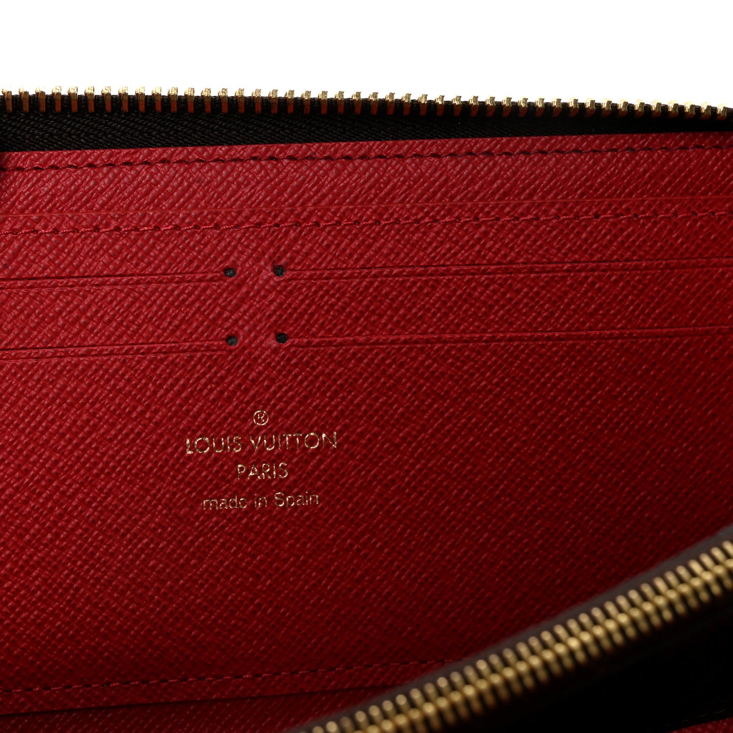 Damier Ebene Clemence Wallet Cherry