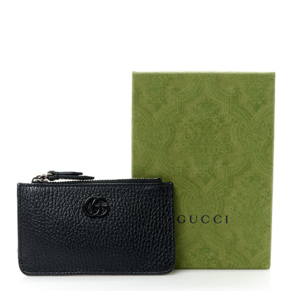 Gucci Dollar Calfskin Enamel Monochrome GG Marmont Key Case Card Holder Black 10 of 10