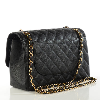 Chanel Caviar Quilted Jumbo Double Flap Black 3 of 9