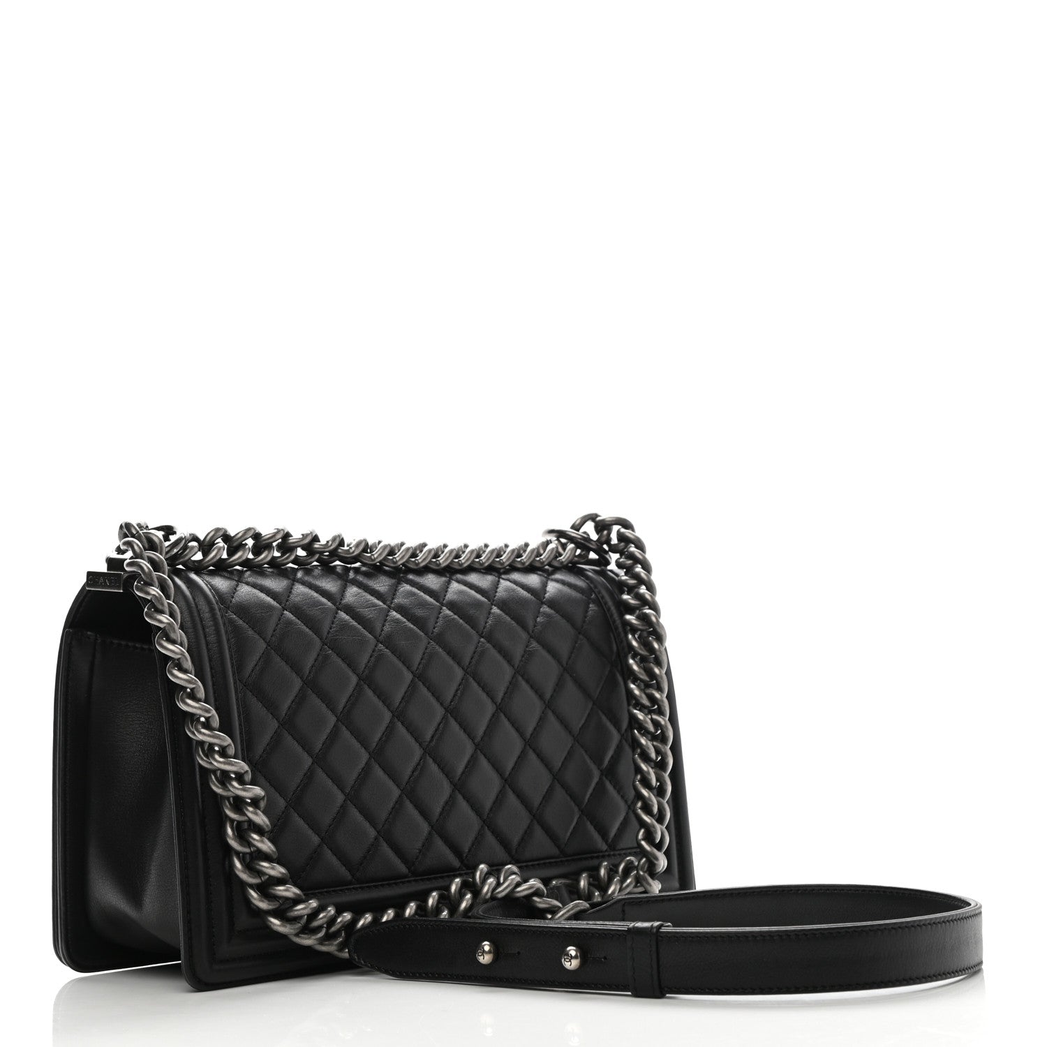 Chanel Lambskin Quilted Medium Boy Flap Black 3 of 13