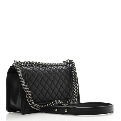 Chanel Lambskin Quilted Medium Boy Flap Black 3 of 13
