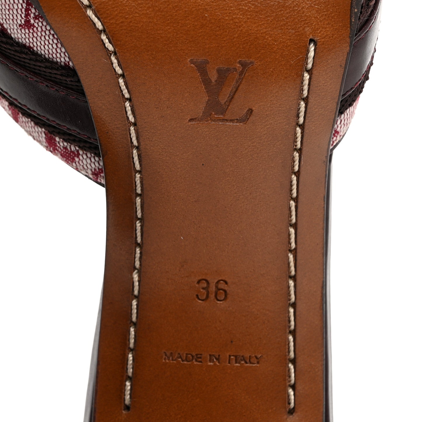 Monogram Mini Lin Mules 36 Cherry