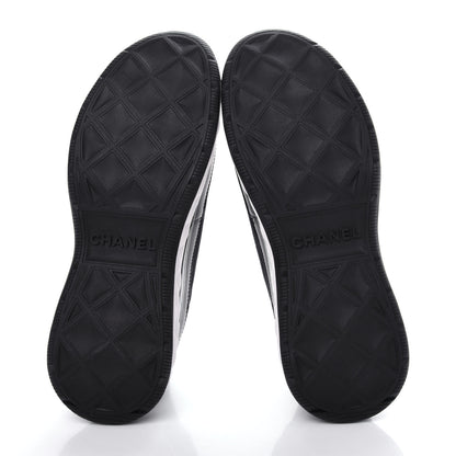 Chanel Velvet Calfskin Mixed Fibers CC Sneakers 38.5 Black 6 of 11