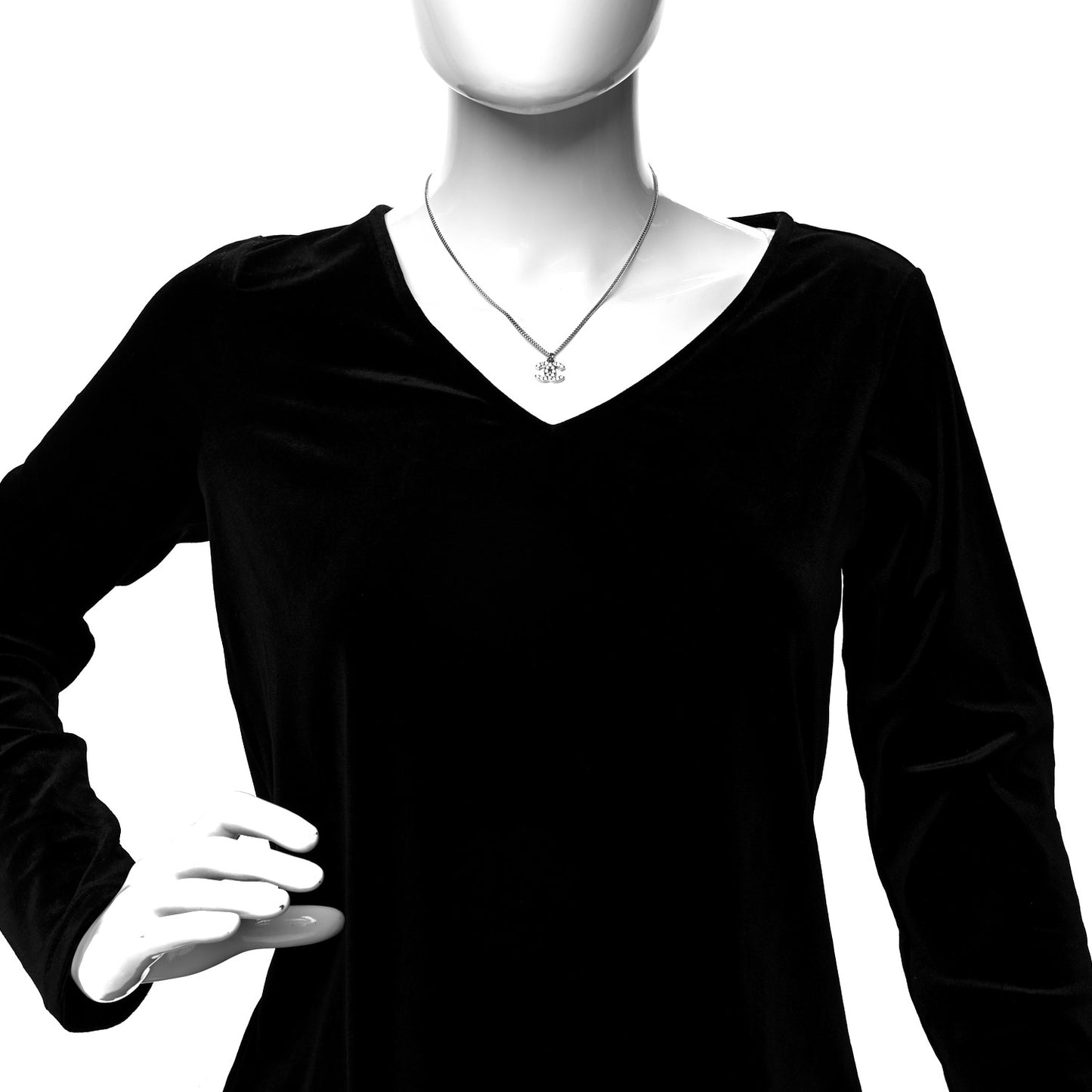 Crystal Timeless CC Necklace Silver