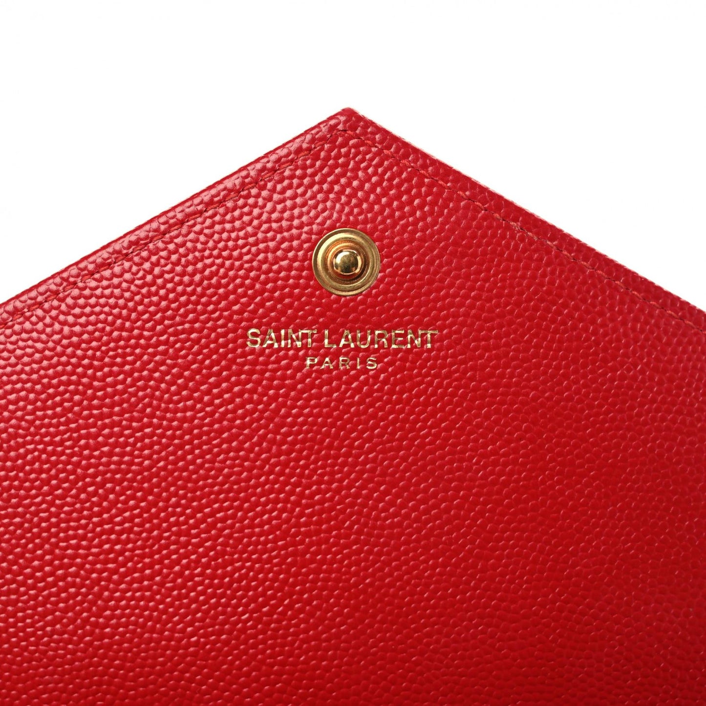 Grain De Poudre Matelasse Chevron Monogram Chain Wallet Red