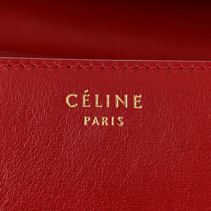 Celine Box Calfskin Medium Classic Box Flap Bag Red 6 of 12
