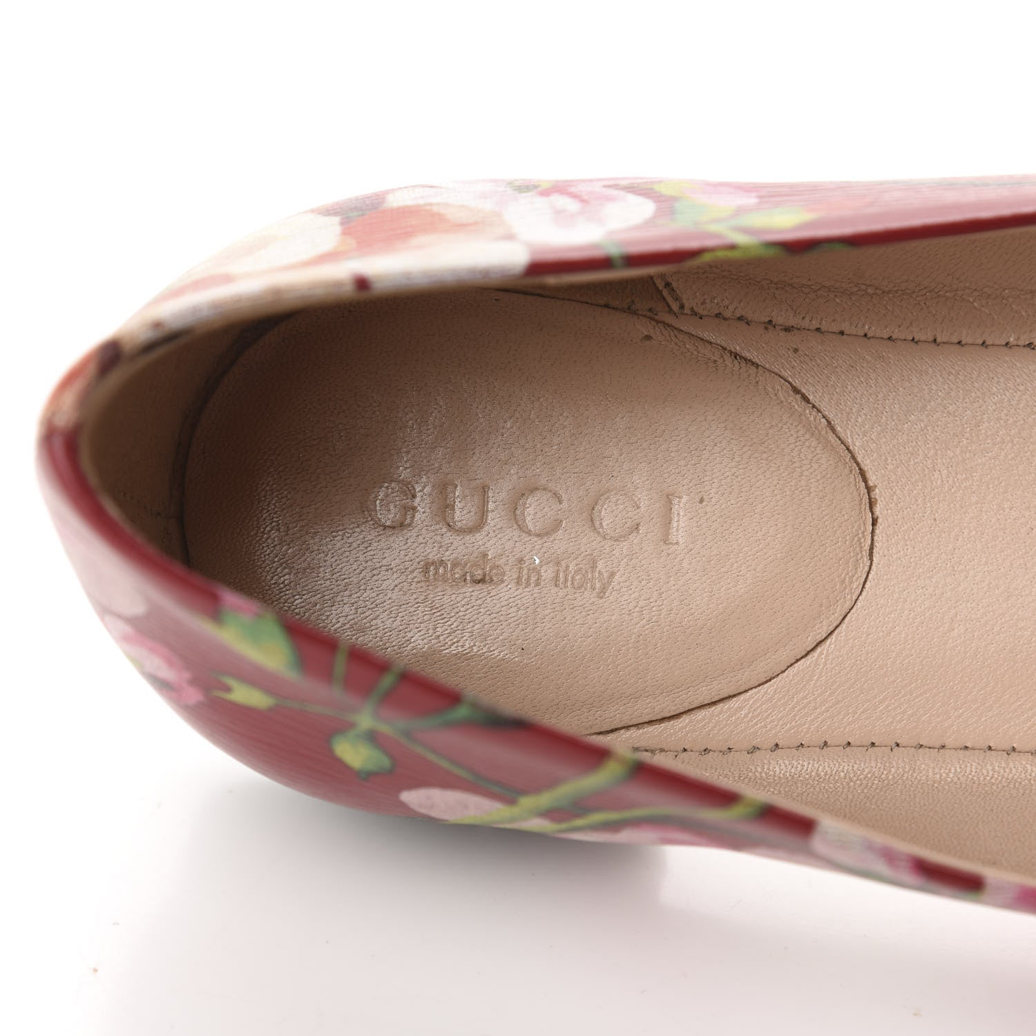 Gucci Calfskin Blooms Print Ballet Flats 35 Romantic Cherry Multicolor 7 of 12