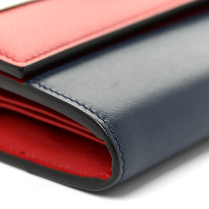 Gucci Calfskin Queen Margaret Flap Wallet Blue Agata Hibiscus Red Mystic White 5 of 12