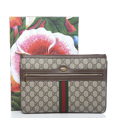 Gucci GG Supreme Monogram Large Ophidia Pouch Clutch Brown 7 of 7