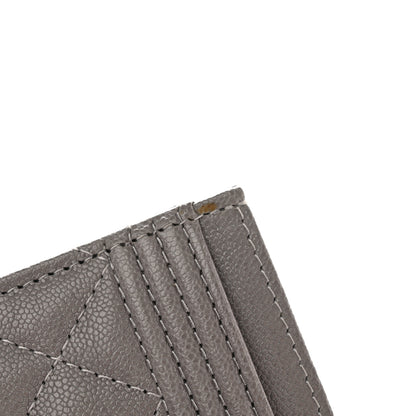 Chanel Caviar Quilted Boy Card Holder Grey 9 of 12